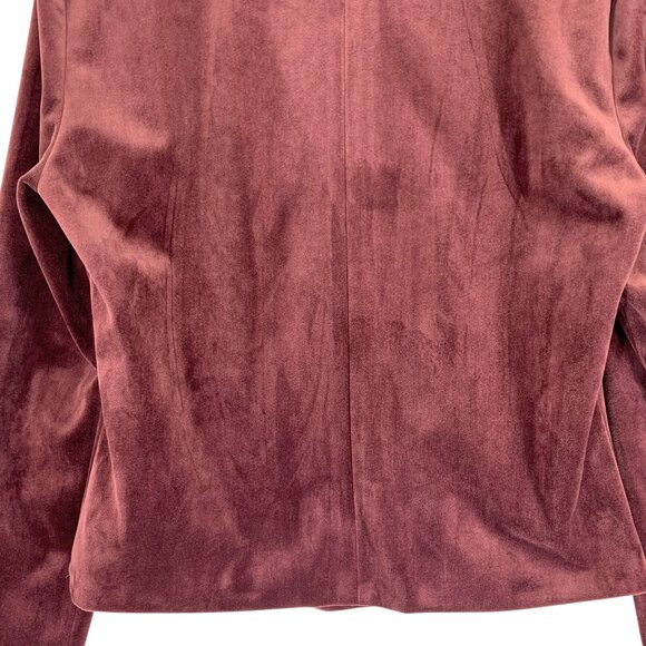 faux suede biker jacket cropped  burgundy brown Vero Moda sz medium - Picture 7 of 16